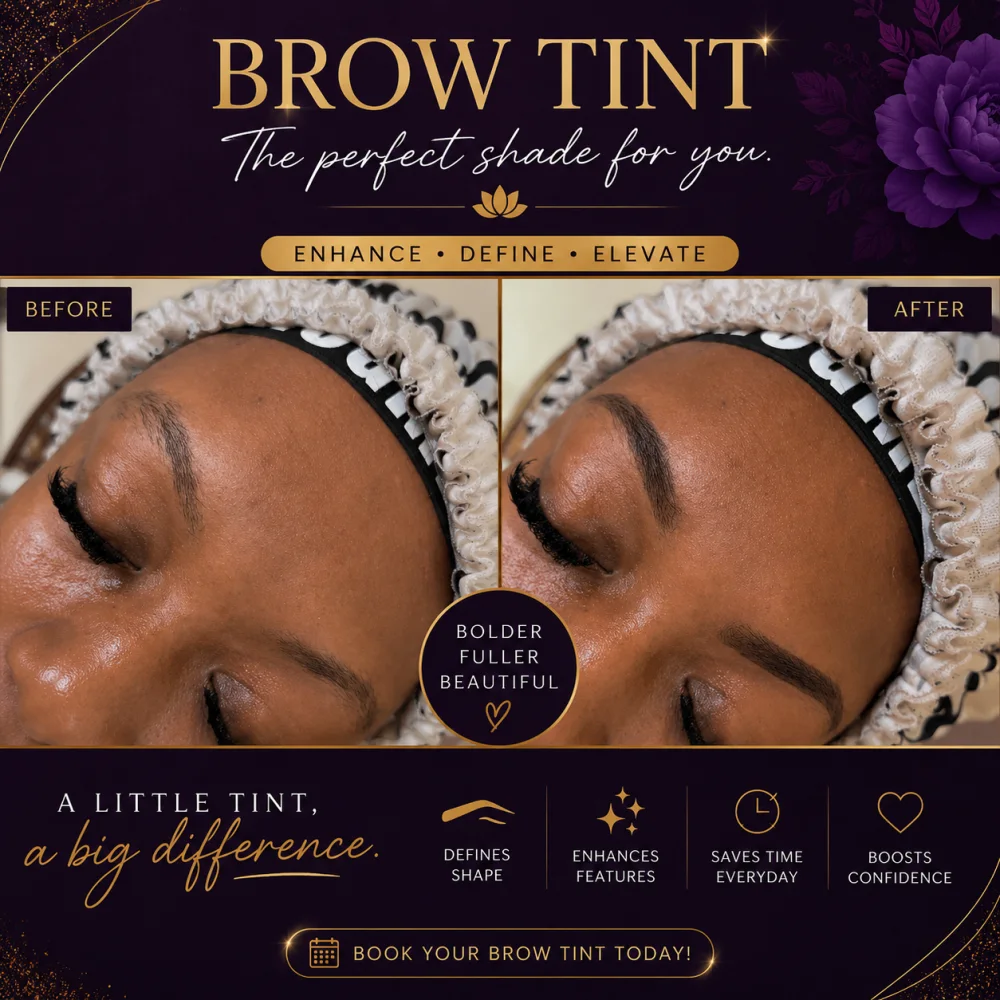 Brow tint before and after